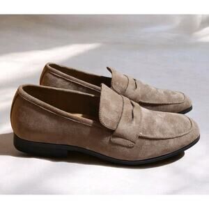 Nick Graham Altred Penny Loafers 10M Men's Brown Faux Suede Slip On Event Preppy